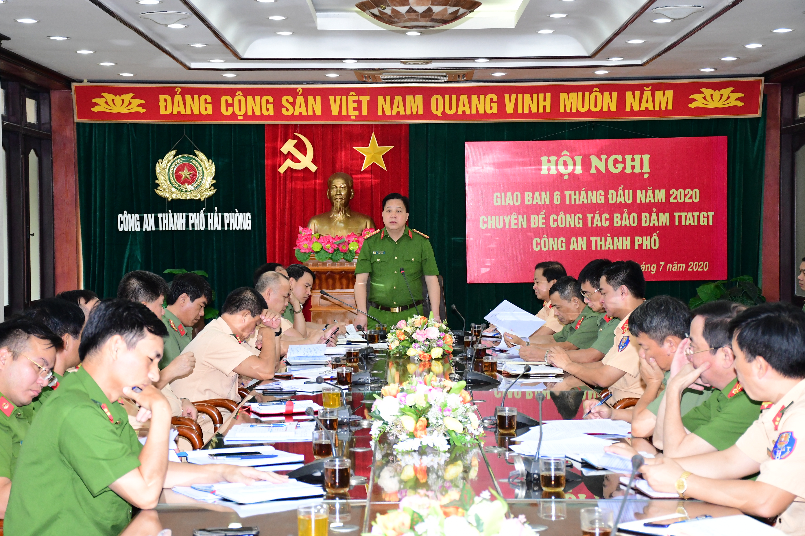 Giao ban  chuyên đề công tác bảo đảm trật tự an toàn giao thông 6 tháng đầu năm 2020